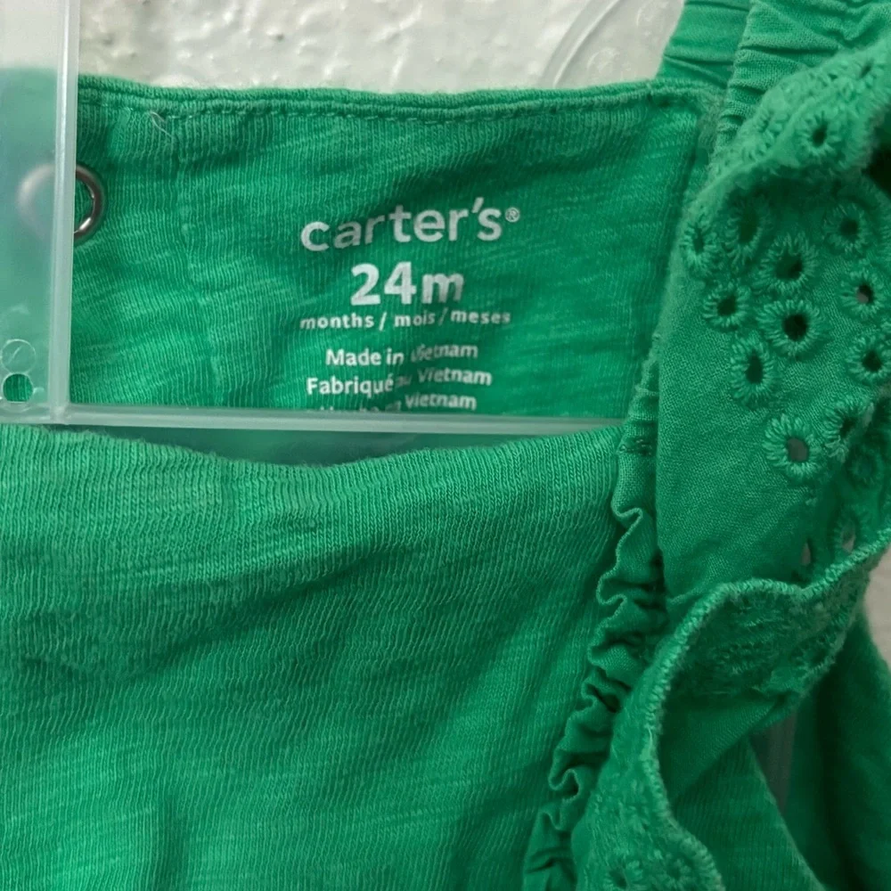Bundle Carter's Green Ruffle Baby Romper